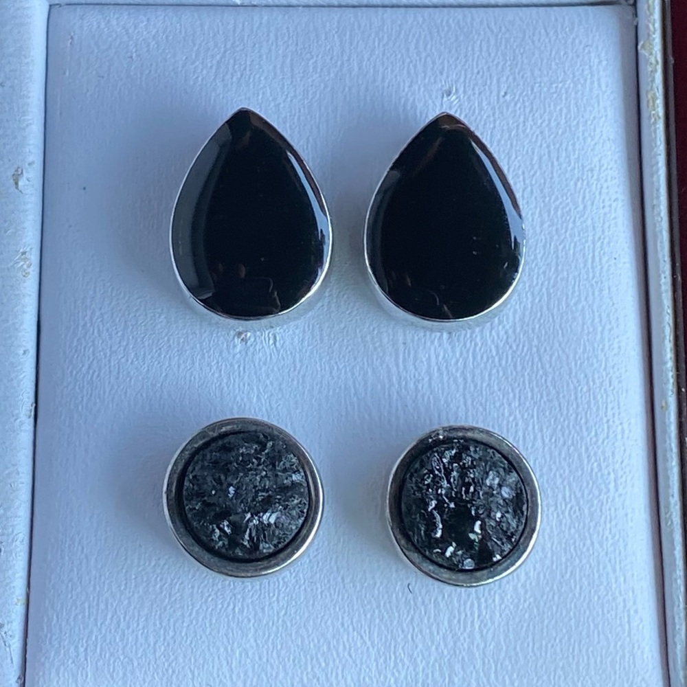 Black and Silver Earrings Set